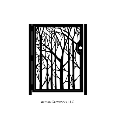 Custom Made Decorative Forest Steel Gate - Nature Metal Art - Steel Wall Panel - Garden Gate Art - Custom Gate