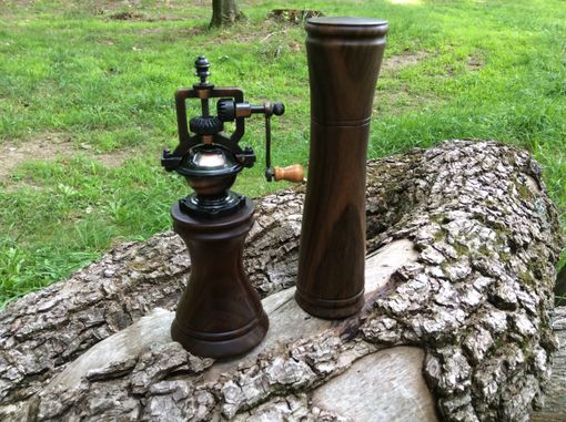 Custom Made Walnut Antique Style Peppermill And Saltmill