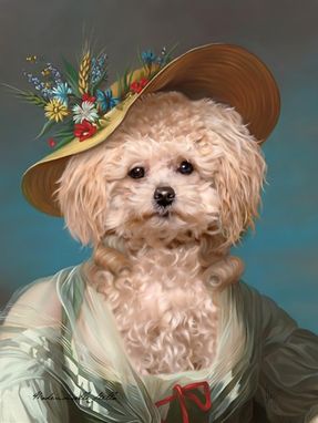 Custom Made Custom Historical Pet Portrait On Rolled Canvas