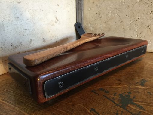 Custom Made Industrial Design Wooden Spoon Rest - Mahogany