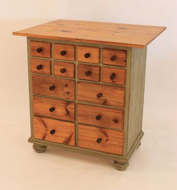 Custom Made Is-32 Beadboard Island With 14 Drawers