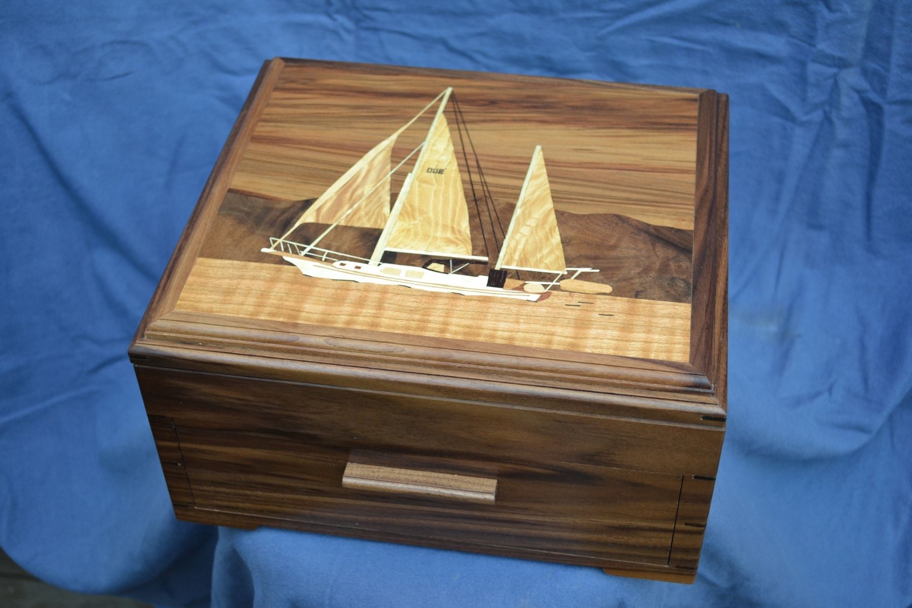 Hand Crafted Keepsake Box For A Sailboat Captain by Dennis Chenoweth