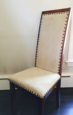 Custom Made High Back Upholstered Maple Dining Chairs