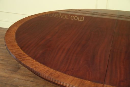 Custom Made American Made Round Mahogany Dining Table With Leaves