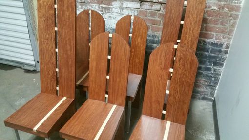 Custom Made Bubinga And Curly Maple Dining Chairs