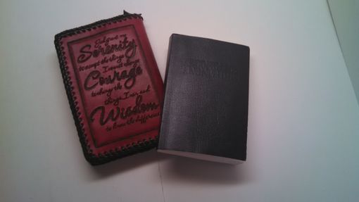 Custom Made Leather Praying Hands Pocket Sized Alcoholics Anonymous Book Cover