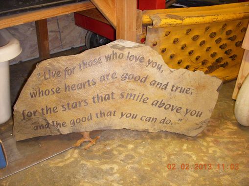 Custom Made Engraved Stone, Donated To The Sacramento Waldorf School