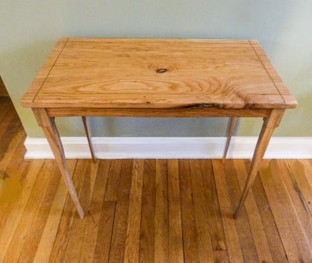Custom Made Side Table Reclaimed Oak And Cherry With Inlay
