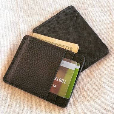 Custom Made Slim Wallet (Multi-Pocket) Pink Or Black Saffiano Leather