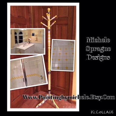 Custom Made Painted Coat Rack//Clothes Tree//Whimsical Painted Furniture