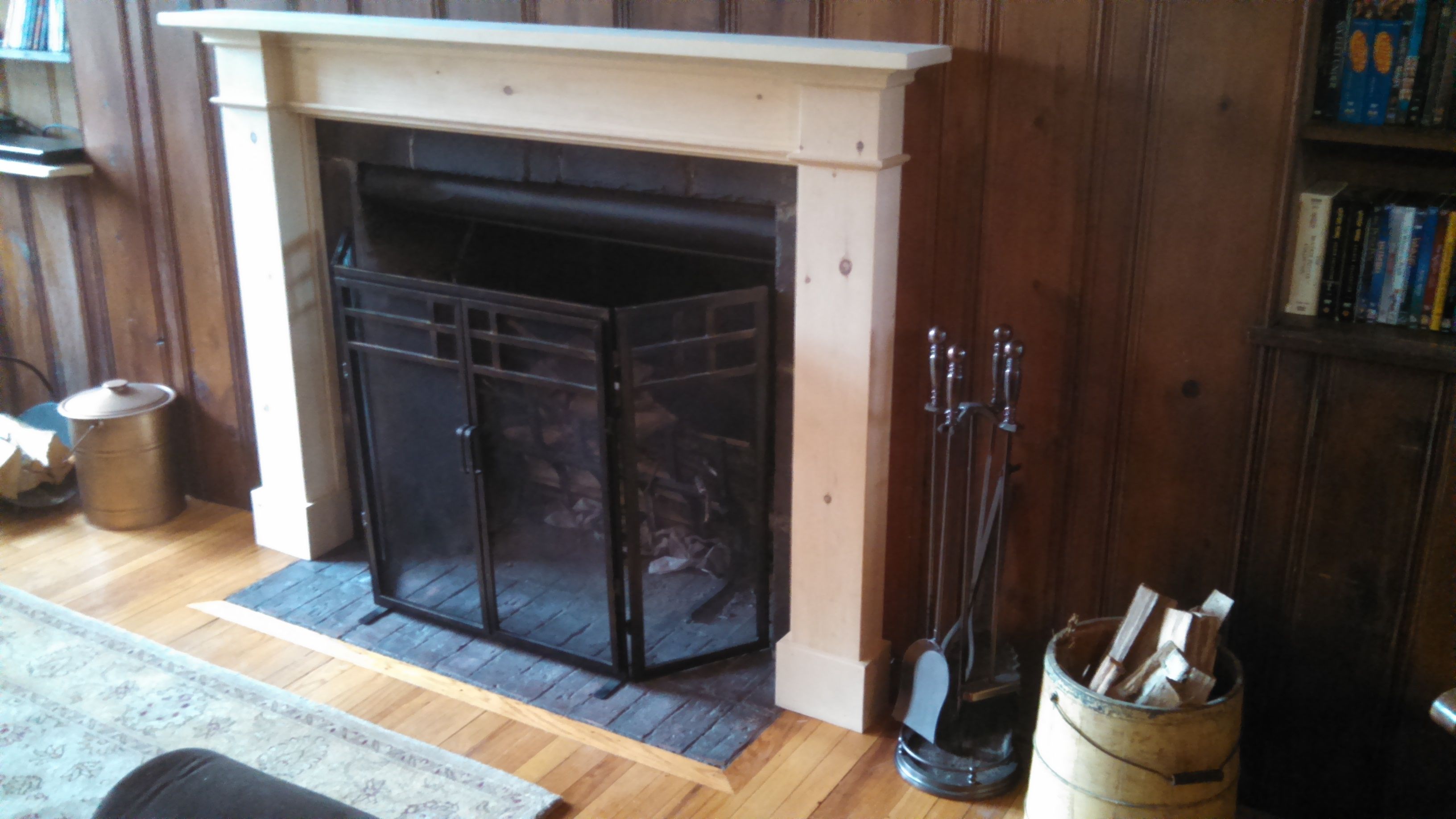 Hand Made Knotty Pine Fireplace Mantel And Surround by Dan Fabian