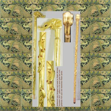 Custom Made Golden Elephant Walking Cane