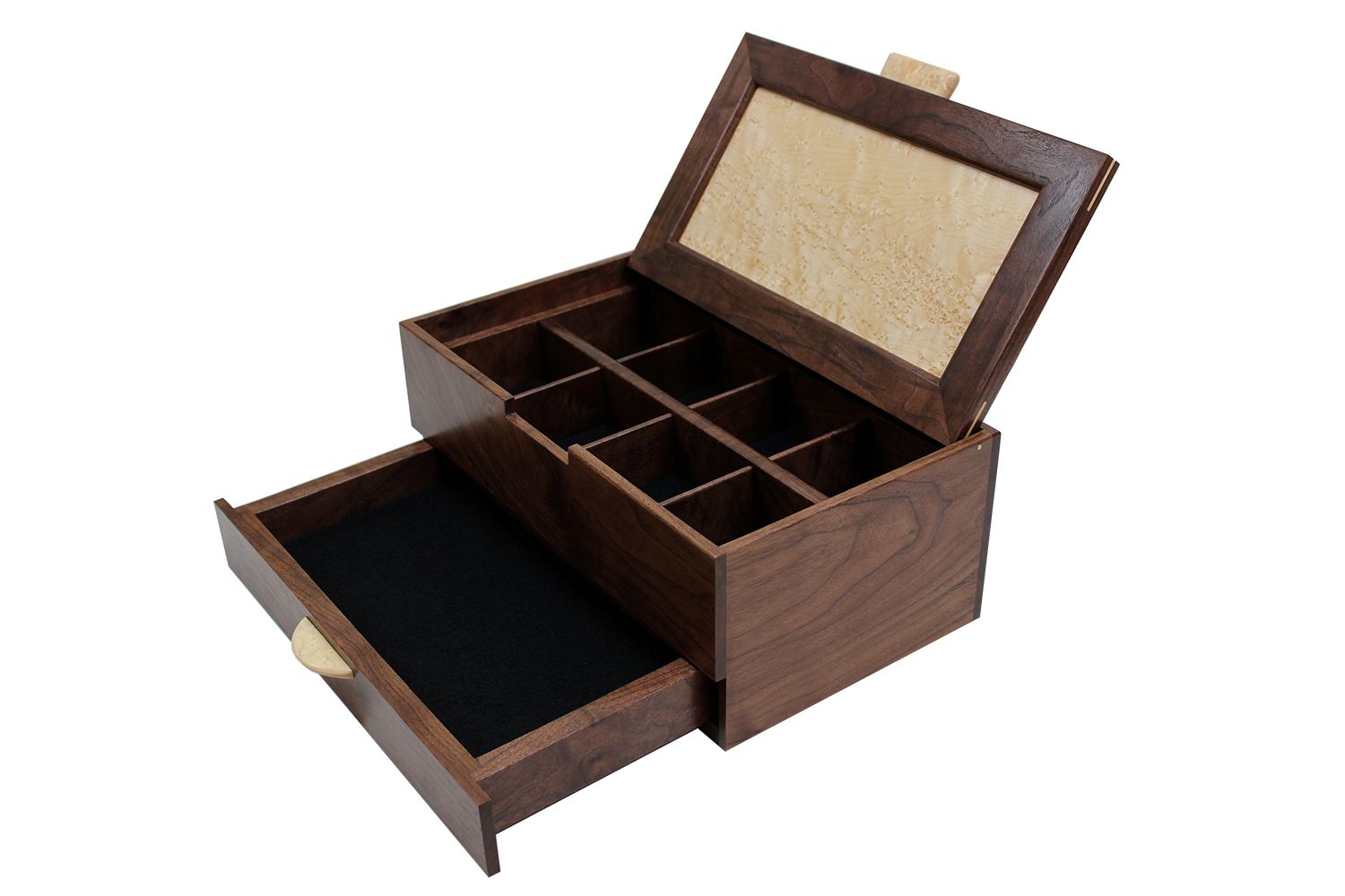 Custom Men's Watch & Valet Box With Sliding Drawer | Solid Figured ...