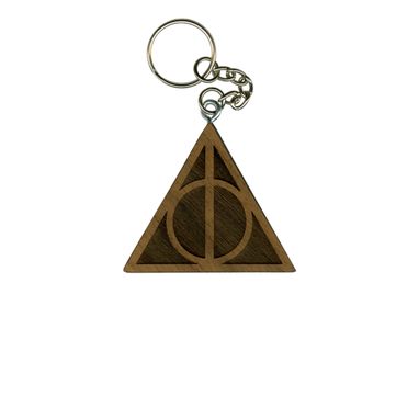 Custom Made Deathly Hallows Harry Potter Wooden Keychain