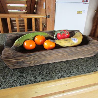 Custom Made Primitive Wood Carving Large Tray