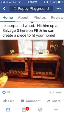 Custom Made Dog Crates That Can Also Be A Bench, End Table Or Coffee Table