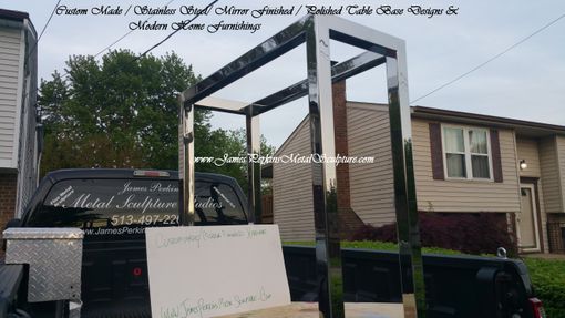 Custom Made Mirror Finished Stainless Steel Parson's Table