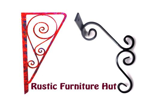 Custom Made Wrought Iron Shelf Brackets, Hand-Forged Iron By Rustic Furniture Hut