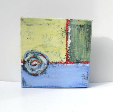 Custom Made Small Acrylic Abstract Painting Modern Expressionist Contemporary Artwork "Square Circle"