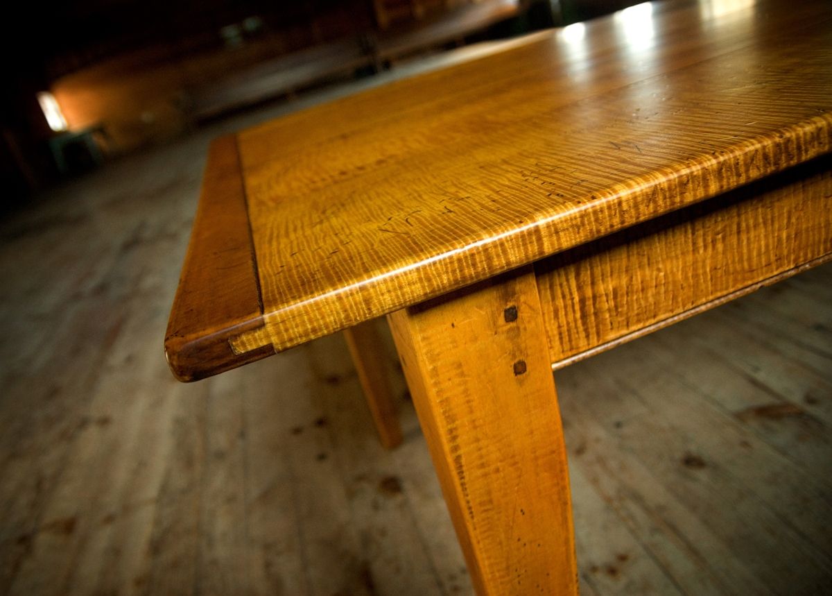 Hand Crafted Tiger Maple 7 X40 Dining Table By Ina Farm Hand Crafted Tiger Maple 7 X40 Dining Table By Ina Farm Custommade Com