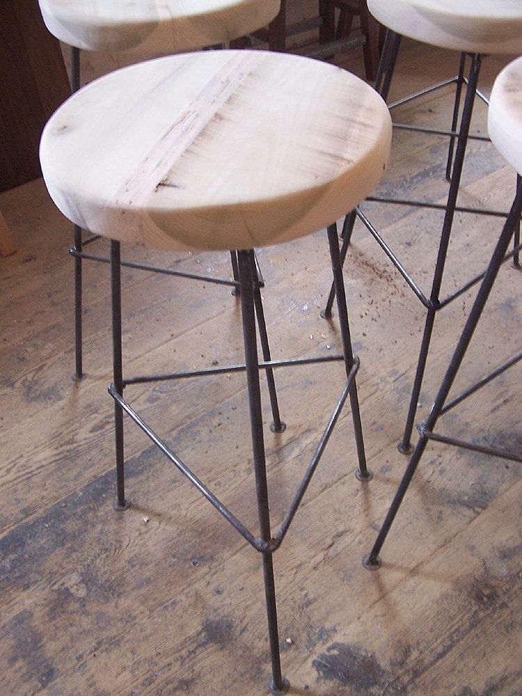 Buy Hand Crafted Bar Stools Made From Reclaimed Wood With Metal Legs