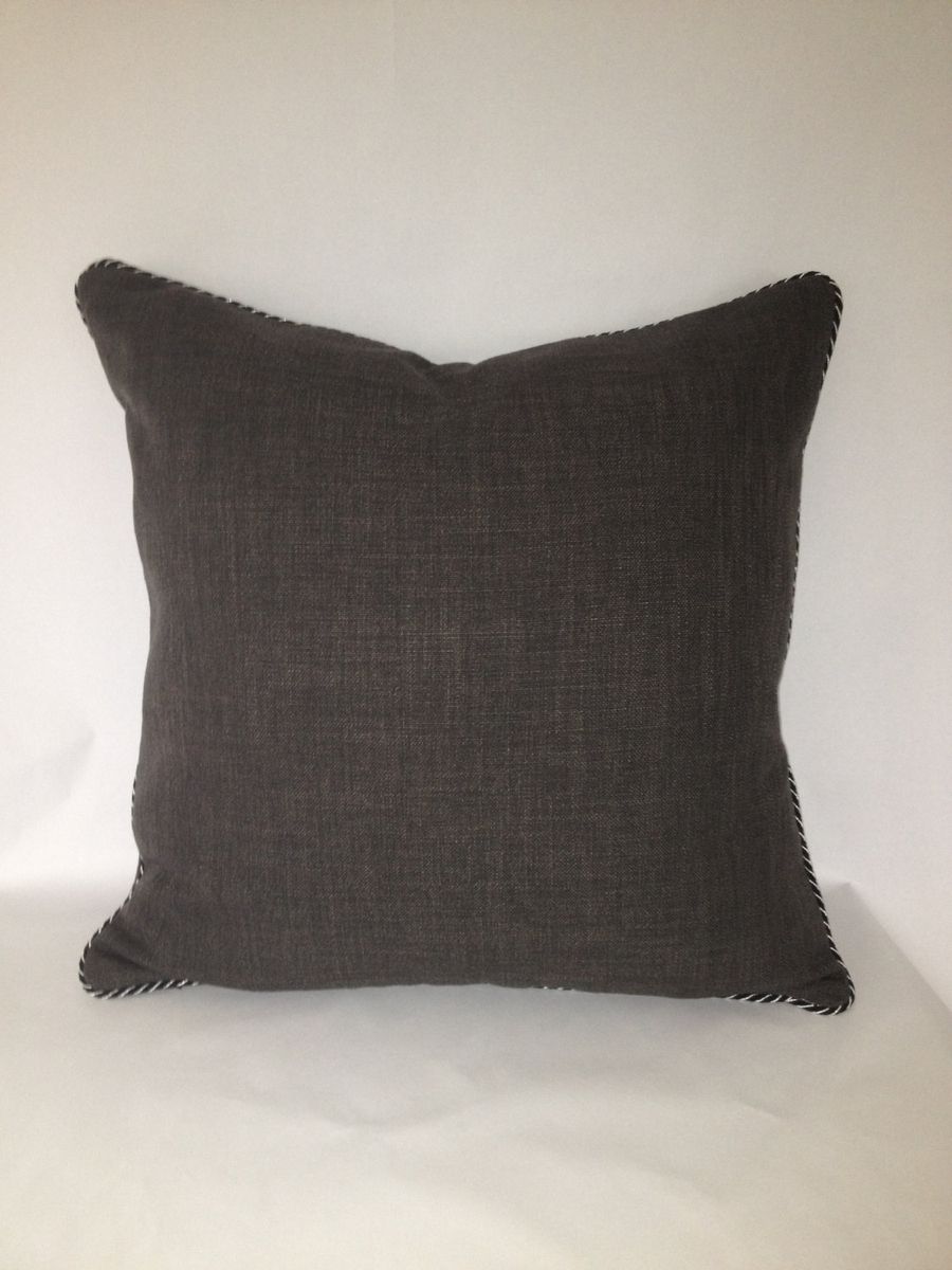 Custom Made Black Linen Pillow Cover by Fenia's Workroom