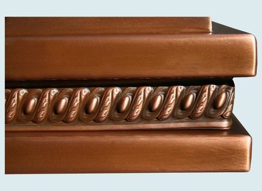Custom Made Copper Range Hood With Embossed Braid