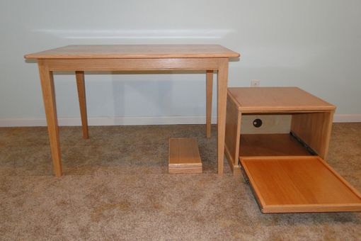 Custom Made Office Suite: Desk, Dual Printer Stand, Cpu Base