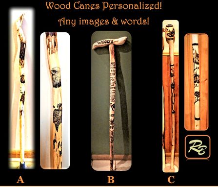 Custom Made Hiking Stick - Wood Burned - Walking Stick - Can - Retirement Gift - Wood Anniversary