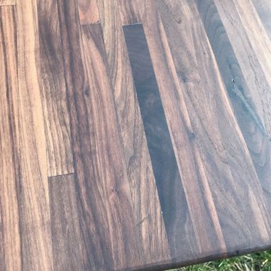 Custom Made Walnut End Table With Hairpin Legs - Reclaimed - Butcher Block