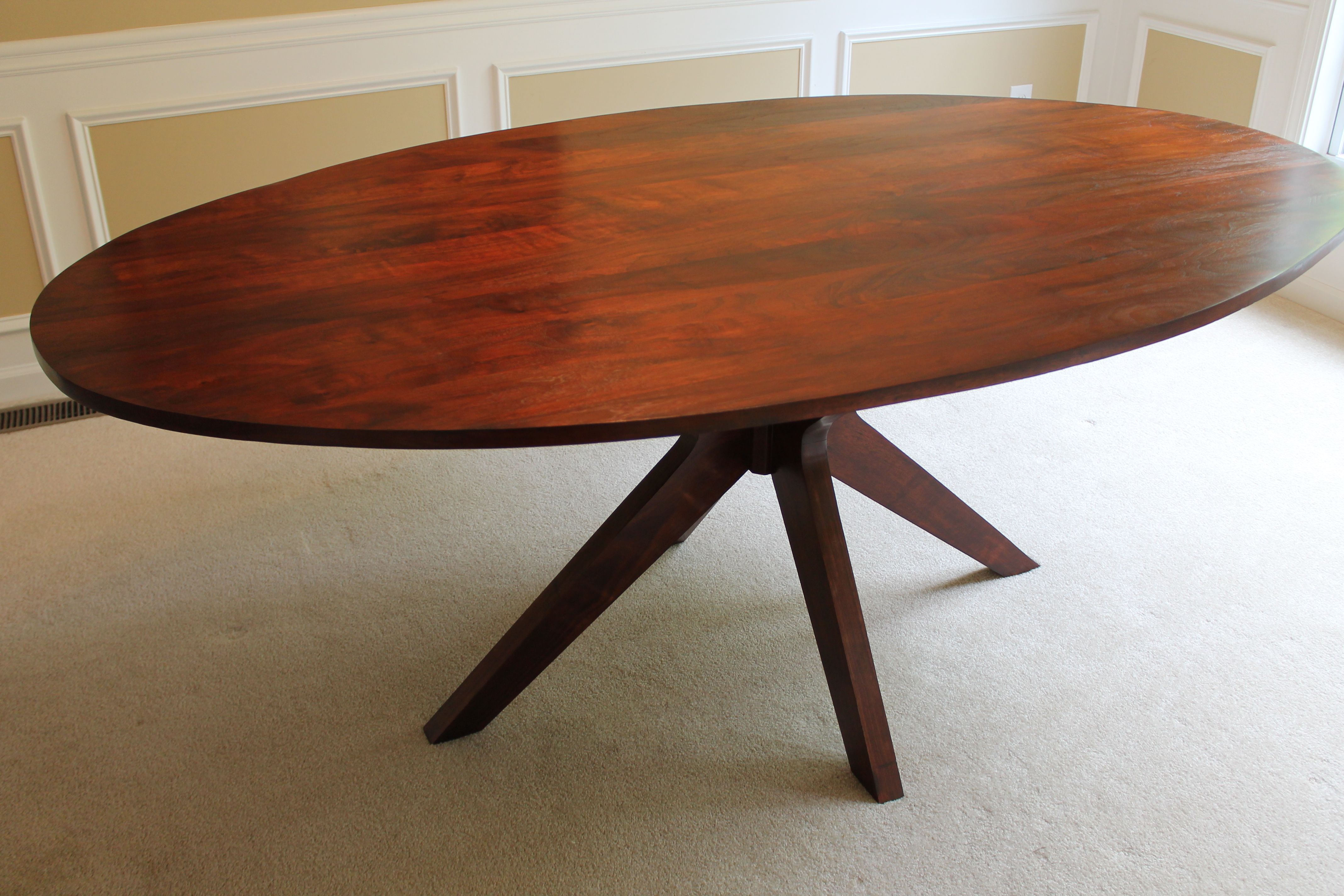 Hand Made Montego Modern Oval Walnut Dining Table By Ocean West Designs 4707