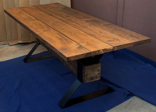 Custom Made Rustic-Industrial Farmhouse Dining Table