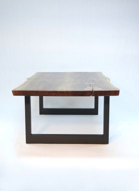 Custom Made Walnut Slab With Maple Butterfly's Aurora Minimalist Coffee Table