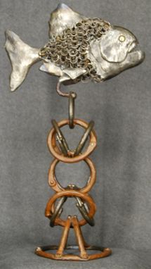 Custom Made Chain Mail Piranha Sculpture