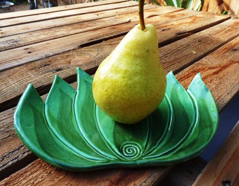 Custom Made Large Agave Plate, Ceramic Spoon Rest.