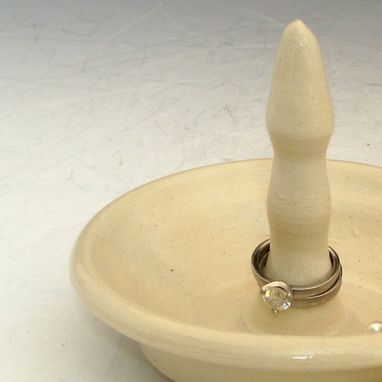 Custom Made Ring Holder In White Stoneware