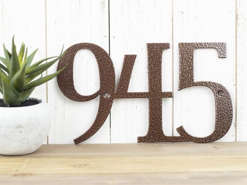 Custom Made Metal House Number Sign, 3 Digit - Copper Vein Shown