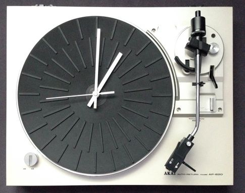 turntable clock retro custommade custom