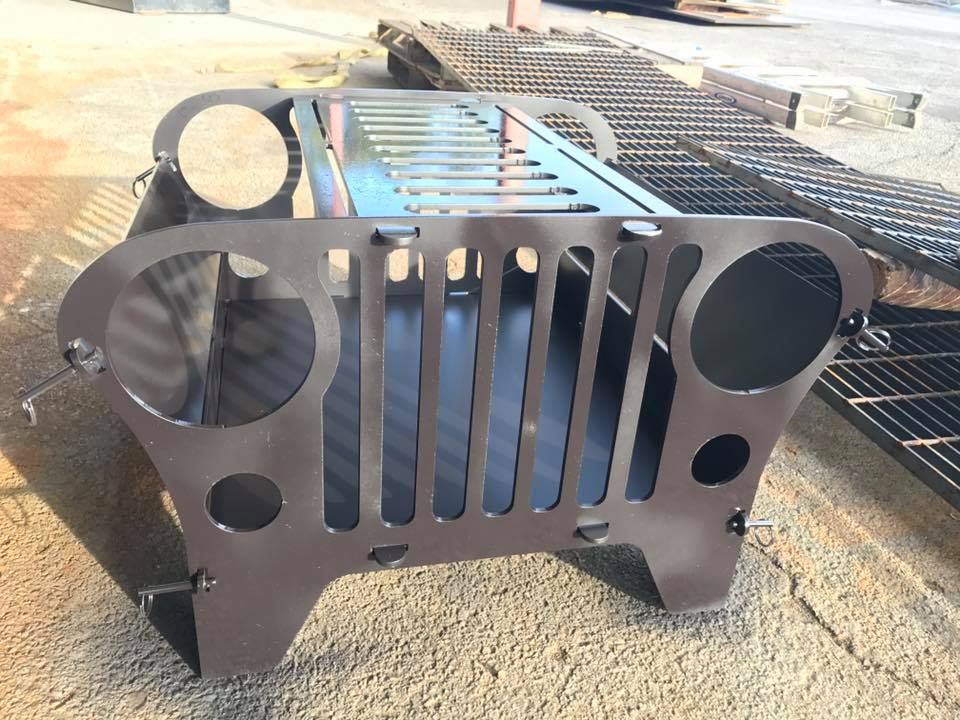 Buy A Hand Crafted Custom Jeep Fire Pit And Grill Made To Order