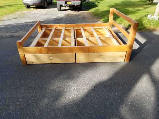 Custom Made Handmade Rustic Bed With Storage