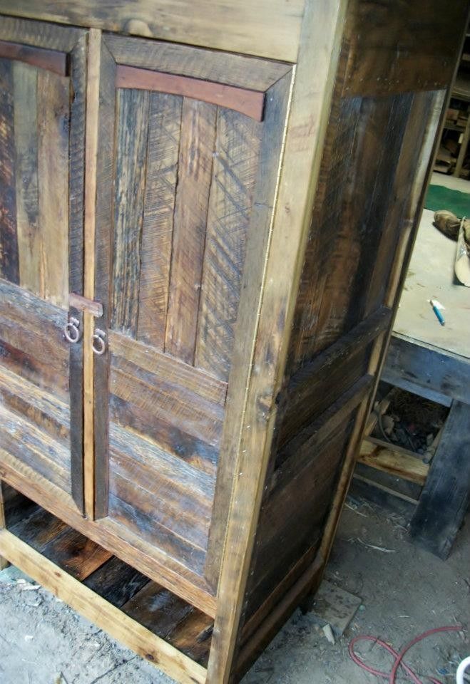 Custom Reclaimed Wood Armoire by Patricks Upholstery