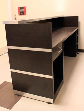 Custom Made Reception Desk & Accent Wall - Brushed Aluminum & Wenge