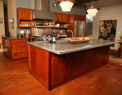 Custom Made Contemporary Kitchen In Tiger Maple