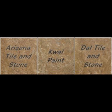 Custom Made Travertine Sign, Micro Etched And Custom Stained