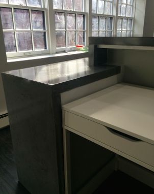 Custom Made Commercial Concrete Counters Countertops Reception Area Nyc