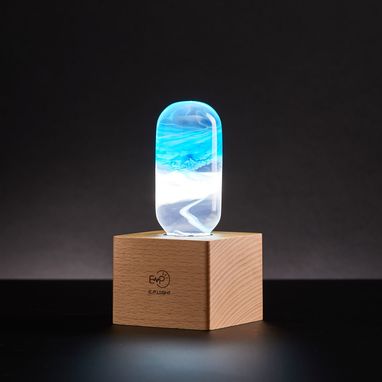 Custom Made Ep Light Handmade Led Lights, Decorative Table Lamp, E26 Led Bulb - Blue