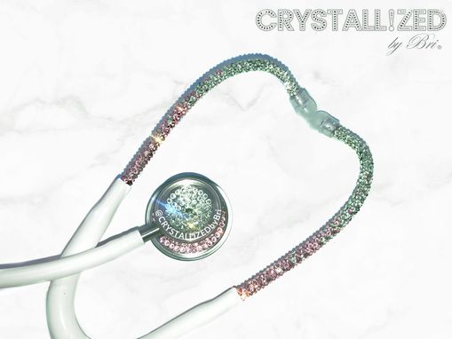 Custom Made Ombre Crystallized Mdf Md One Stethoscope Medical Nursing Doctor Bling European Crystals Bedazzled