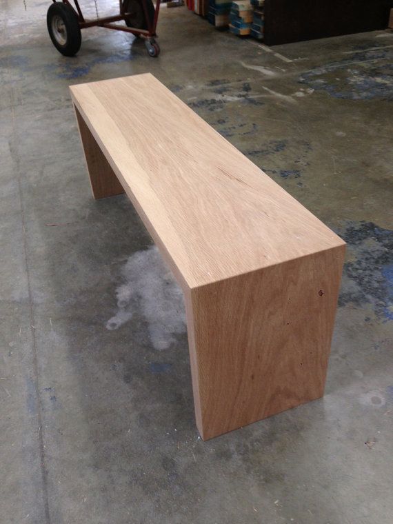 Custom White Oak Waterfall Bench by House Of Hardwood