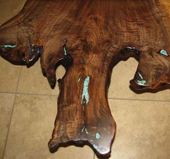 Custom Made Walnut Stump Coffee Table