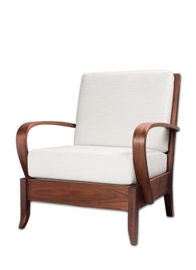 Custom Made Walnut Swoop-Arm Chair